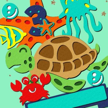 Intra απο ξύλο plywood 3mm-4mm πάχος – Tortle Cake Topper 3D Δίασταση  20x20 cm INTRAFABR-105144644 - Image 4