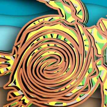 Intra απο ξύλο plywood 3mm-4mm πάχος –  χελώνας , 4 στρώσεις ,, Mandala Δίασταση  20x20 cm INTRAFABR-29328246 - Image 1