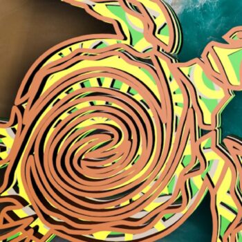 Intra απο ξύλο plywood 3mm-4mm πάχος –  χελώνας , 4 στρώσεις ,, Mandala Δίασταση  20x20 cm INTRAFABR-29328246 - Image 4