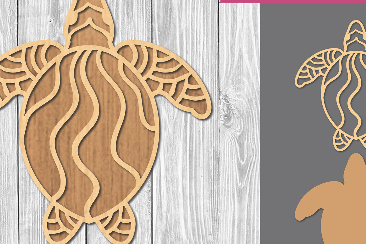 Intra απο ξύλο plywood 3mm-4mm πάχος – Χελώνα Mandala Διακόσμηση Δίασταση  20x20 cm INTRAFABR-109412104