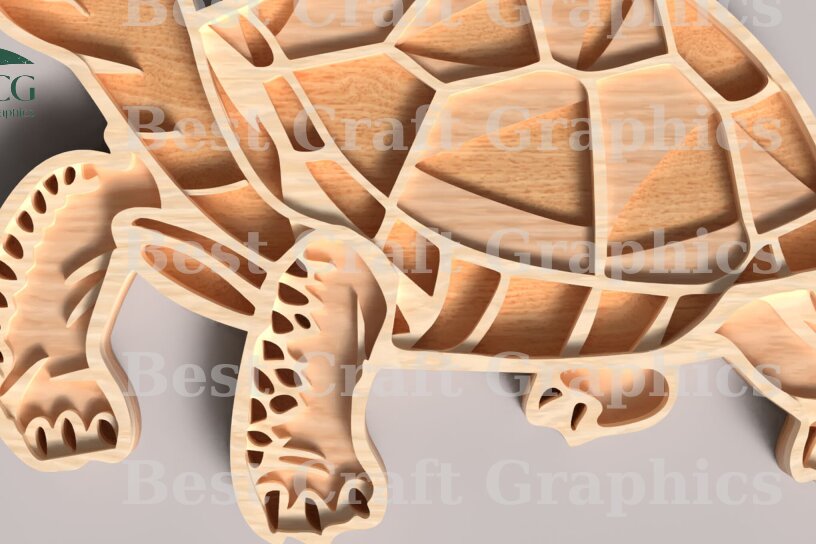 Intra απο ξύλο plywood 3mm-4mm πάχος – Turtle Multilayer, Turtle Δίασταση  20x20 cm INTRAFABR-119169750