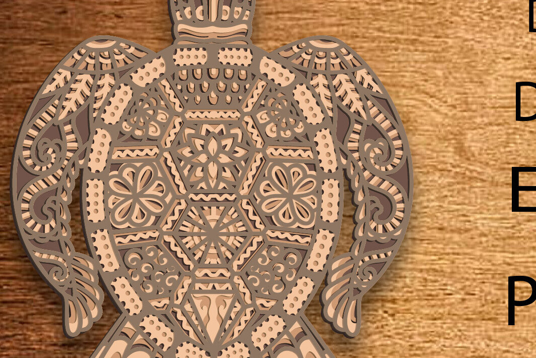 Intra απο ξύλο plywood 3mm-4mm πάχος – Turtle Multilayer/Turtle Paper Cut/ Δίασταση  20x20 cm INTRAFABR-83032699