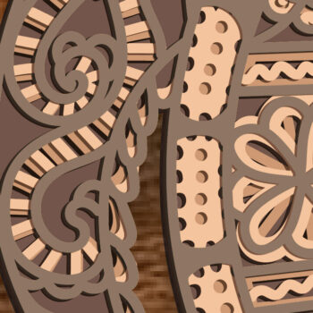 Intra απο ξύλο plywood 3mm-4mm πάχος – Turtle Multilayer/Turtle Paper Cut/ Δίασταση  20x20 cm INTRAFABR-83032699 - Image 2