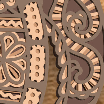 Intra απο ξύλο plywood 3mm-4mm πάχος – Turtle Multilayer/Turtle Paper Cut/ Δίασταση  20x20 cm INTRAFABR-83032699 - Image 3