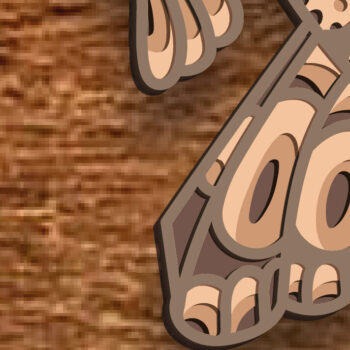 Intra απο ξύλο plywood 3mm-4mm πάχος – Turtle Multilayer/Turtle Paper Cut/ Δίασταση  20x20 cm INTRAFABR-83032699 - Image 4