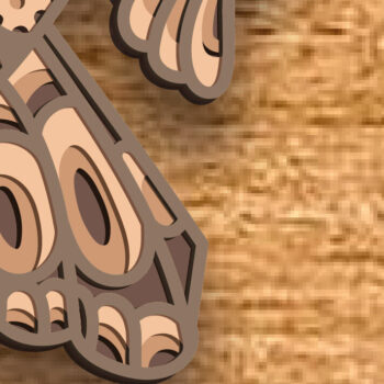 Intra απο ξύλο plywood 3mm-4mm πάχος – Turtle Multilayer/Turtle Paper Cut/ Δίασταση  20x20 cm INTRAFABR-83032699 - Image 5