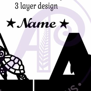 Intra απο ξύλο plywood 3mm-4mm πάχος – Επιστολή μονογράμματος κεφαλαίου ωκεανού χελώνας α Δίασταση  20x20 cm INTRAFABR-94203787 - Image 2