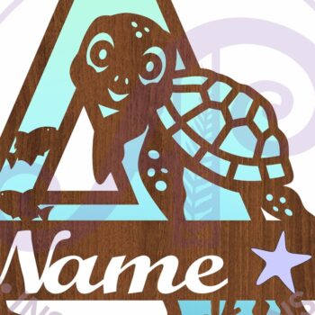 Intra απο ξύλο plywood 3mm-4mm πάχος – Επιστολή μονογράμματος κεφαλαίου ωκεανού χελώνας α Δίασταση  20x20 cm INTRAFABR-94203787 - Image 3