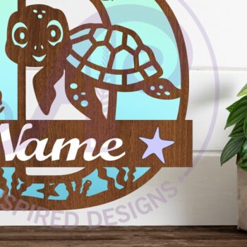 Intra απο ξύλο plywood 3mm-4mm πάχος – Μονόγραμμα κεφαλαίου χελώνας Ωκεανός Επιστολή Δ Δίασταση  20x20 cm INTRAFABR-94203863 - Image 1