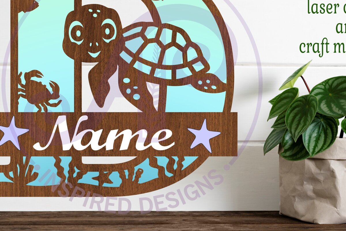 Intra απο ξύλο plywood 3mm-4mm πάχος – Μονόγραμμα κεφαλαίου χελώνας Ωκεανός Επιστολή Δ Δίασταση  20x20 cm INTRAFABR-94203863