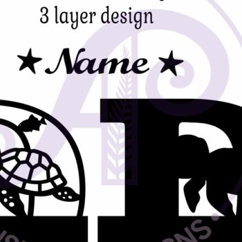 Intra απο ξύλο plywood 3mm-4mm πάχος – Μονόγραμμα κεφαλαίου χελώνας Ωκεανός Επιστολή Δ Δίασταση  20x20 cm INTRAFABR-94203863 - Image 2