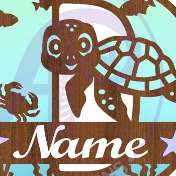 Intra απο ξύλο plywood 3mm-4mm πάχος – Μονόγραμμα κεφαλαίου χελώνας Ωκεανός Επιστολή Δ Δίασταση  20x20 cm INTRAFABR-94203863 - Image 3