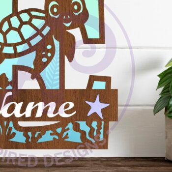 Intra απο ξύλο plywood 3mm-4mm πάχος – Μονόγραμμα κεφαλαίου της χελώνας Ωκεανός Επιστολή Ε Δίασταση  20x20 cm INTRAFABR-94203892 - Image 1