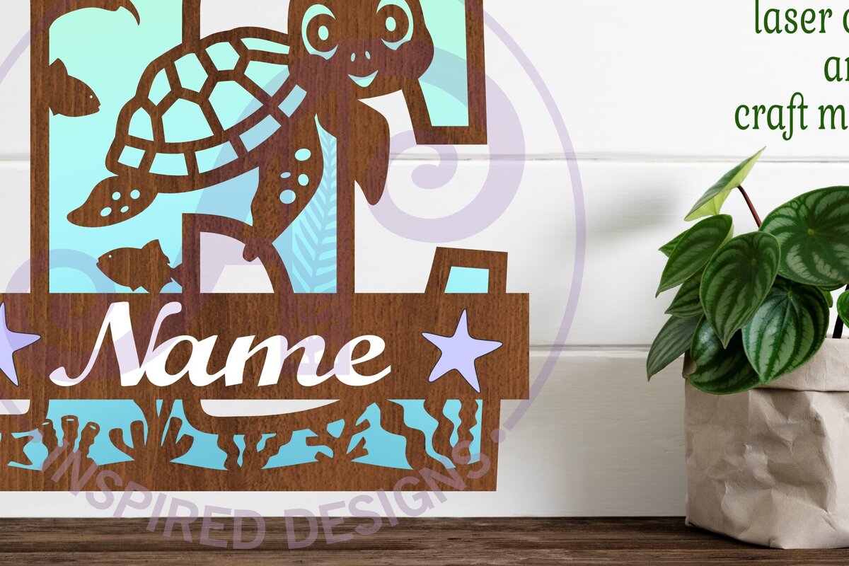 Intra απο ξύλο plywood 3mm-4mm πάχος – Μονόγραμμα κεφαλαίου της χελώνας Ωκεανός Επιστολή Ε Δίασταση  20x20 cm INTRAFABR-94203892