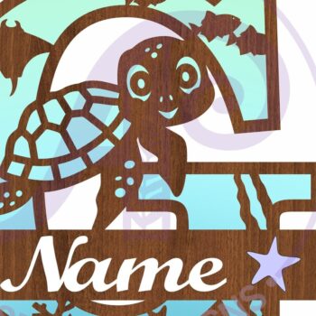 Intra απο ξύλο plywood 3mm-4mm πάχος – Μονόγραμμα κεφαλαιουχικής χελώνας G Δίασταση  20x20 cm INTRAFABR-94203947 - Image 3