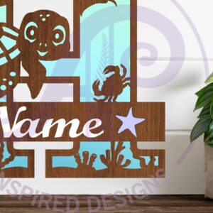 Intra απο ξύλο plywood 3mm-4mm πάχος – Μονόγραμμα κεφαλαιουχικής χελώνας Ωκεανό Επιστολή Η Δίασταση  20x20 cm INTRAFABR-94203963