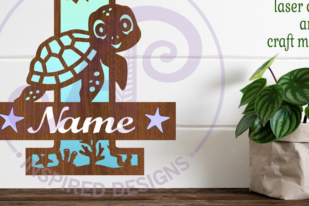 Intra απο ξύλο plywood 3mm-4mm πάχος – Μονόγραμμα κεφαλαίου της χελώνας Ωκεανός Επιστολή I Δίασταση  20x20 cm INTRAFABR-94204005