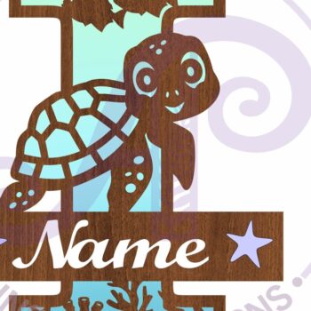 Intra απο ξύλο plywood 3mm-4mm πάχος – Μονόγραμμα κεφαλαίου της χελώνας Ωκεανός Επιστολή I Δίασταση  20x20 cm INTRAFABR-94204005 - Image 3