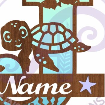 Intra απο ξύλο plywood 3mm-4mm πάχος – Μονόγραμμα κεφαλαίου της χελώνας J Δίασταση  20x20 cm INTRAFABR-94204311 - Image 3