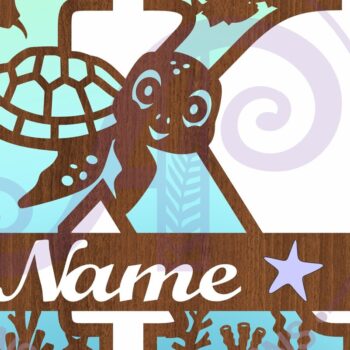 Intra απο ξύλο plywood 3mm-4mm πάχος – Μονόγραμμα κεφαλαιουχικής χελώνας Κεφάλαιο Κ Δίασταση  20x20 cm INTRAFABR-94204335 - Image 3