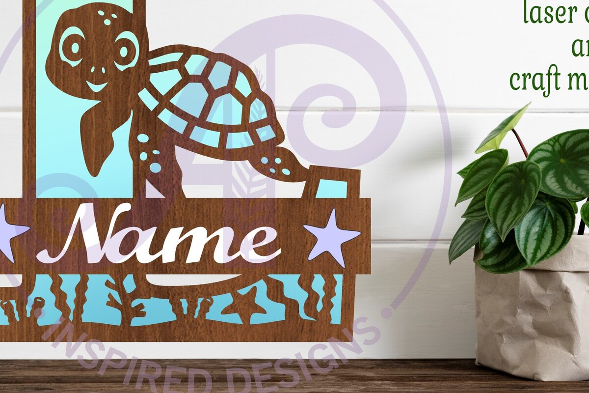 Intra απο ξύλο plywood 3mm-4mm πάχος – Μονόγραμμα κεφαλαίου της χελώνας L Δίασταση  20x20 cm INTRAFABR-94204358