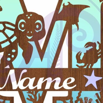 Intra απο ξύλο plywood 3mm-4mm πάχος – Μονόγραμμα κεφαλαίου της χελώνας M Δίασταση  20x20 cm INTRAFABR-94204387 - Image 3