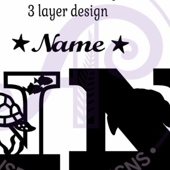 Intra απο ξύλο plywood 3mm-4mm πάχος – Μονόγραμμα κεφαλαιουχικής χελώνας Επιστολή N Δίασταση  20x20 cm INTRAFABR-94204408 - Image 2