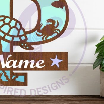 Intra απο ξύλο plywood 3mm-4mm πάχος – Μονόγραμμα κεφαλαιουχικής χελώνας Ωκεανός Επιστολή P Δίασταση  20x20 cm INTRAFABR-94204463 - Image 1