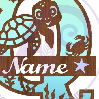 Intra απο ξύλο plywood 3mm-4mm πάχος – Μονόγραμμα κεφαλαίου της χελώνας Ωκεανός Γράμμα Q Δίασταση  20x20 cm INTRAFABR-94204492 - Image 3