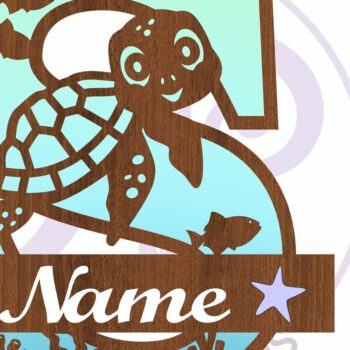 Intra απο ξύλο plywood 3mm-4mm πάχος – Μονόγραμμα κεφαλαιουχικής χελώνας Επιστολή S Δίασταση  20x20 cm INTRAFABR-94204637 - Image 3