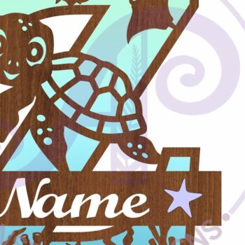 Intra απο ξύλο plywood 3mm-4mm πάχος – Μονόγραμμα κεφαλαίου χελώνας Ωκεανός Γράμμα Z Δίασταση  20x20 cm INTRAFABR-94204877 - Image 3