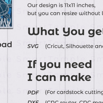 Intra απο ξύλο plywood 3mm-4mm πάχος – Turtle Shadow Box, Turtle Paper Cut Δίασταση  20x20 cm INTRAFABR-74165511 - Image 3