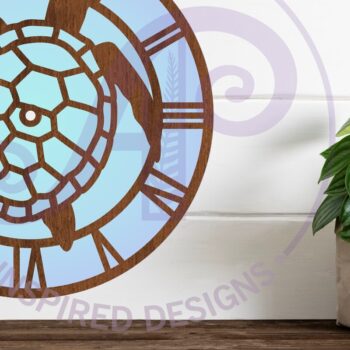 Intra απο ξύλο plywood 3mm-4mm πάχος – Ρολόι τοίχου Turtle Clock Files Cut Laser, Δίασταση  40x30 cm INTRAFABR-91926647 - Image 1