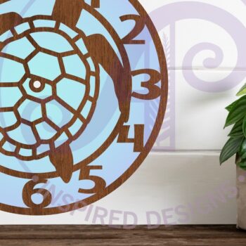 Intra απο ξύλο plywood 3mm-4mm πάχος – Ρολόι τοίχου Turtle Clock Files Cut Laser, Δίασταση  40x30 cm INTRAFABR-91926647 - Image 2