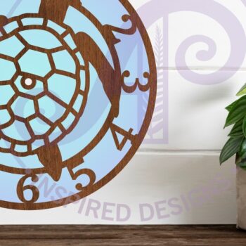 Intra απο ξύλο plywood 3mm-4mm πάχος – Ρολόι τοίχου Turtle Clock Files Cut Laser, Δίασταση  40x30 cm INTRAFABR-91926647 - Image 3