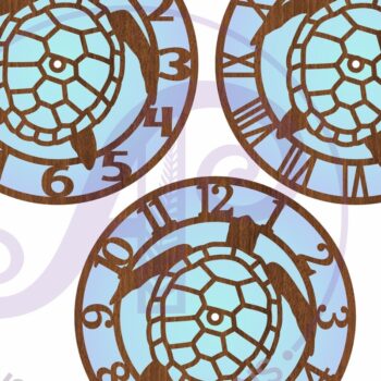 Intra απο ξύλο plywood 3mm-4mm πάχος – Ρολόι τοίχου Turtle Clock Files Cut Laser, Δίασταση  40x30 cm INTRAFABR-91926647 - Image 4