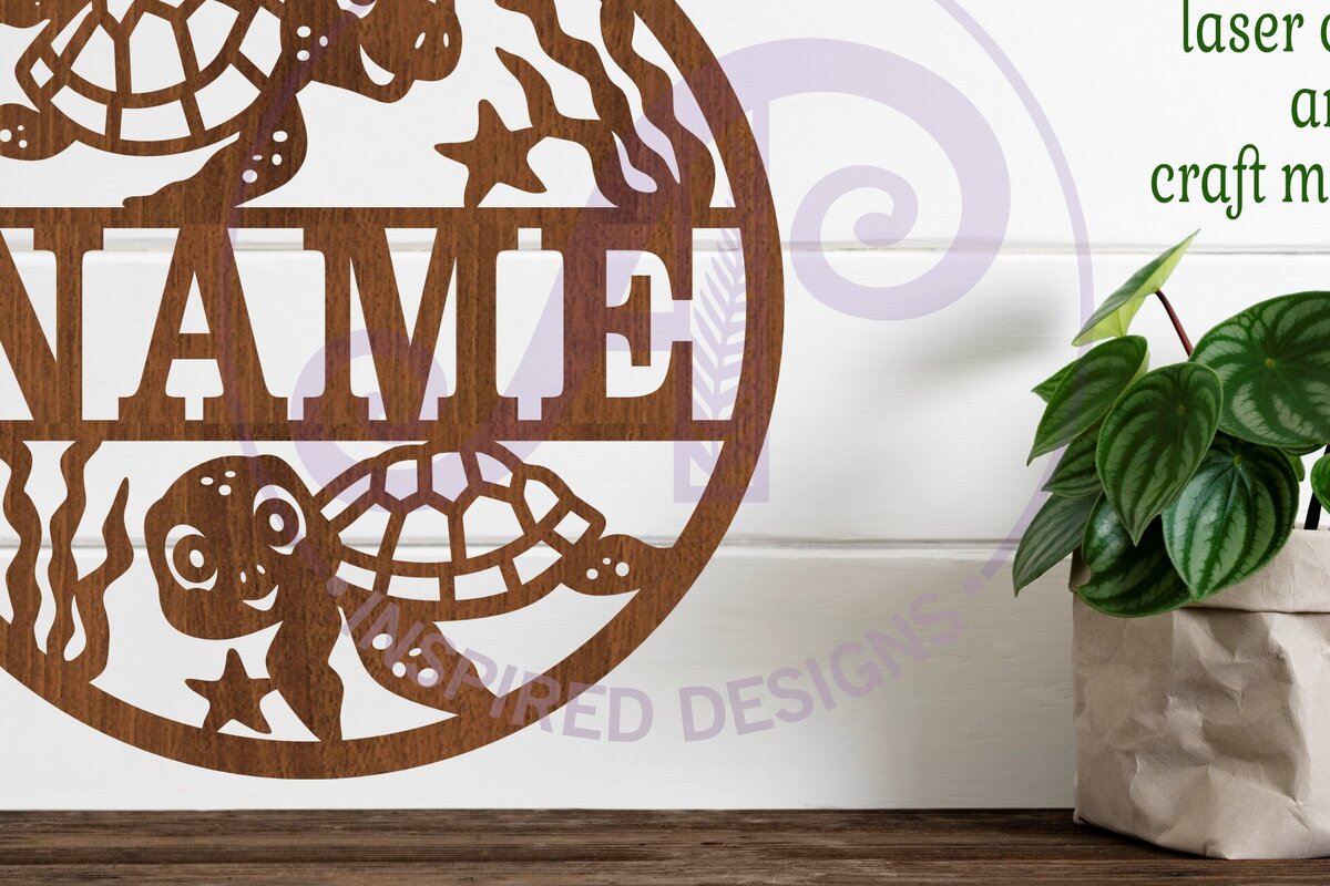 Intra απο ξύλο plywood 3mm-4mm πάχος – Πρότυπο κοπής με λέιζερ Σήμα ονόματος χελώνων Δίασταση  20x20 cm INTRAFABR-91095631