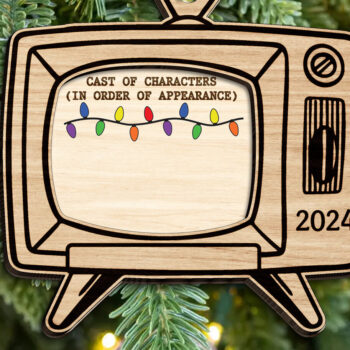 Intra απο ξύλο plywood 3mm-4mm πάχος – Οικογενειακό Χριστουγεννιάτικο Στολίδι TV Δίασταση  20x20 cm INTRAFABR-110860482 - Image 2