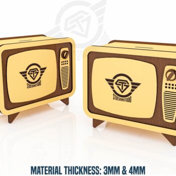 Intra απο ξύλο plywood 3mm-4mm πάχος – Αρχεία κοπής με λέιζερ TV Moneybox Δίασταση  20x20 cm INTRAFABR-119476426 - Image 1