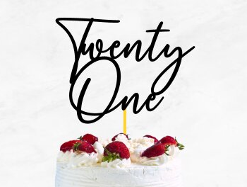 Intra απο ξύλο plywood 3mm-4mm πάχος – Twenty Once Cake Topper Δίασταση  20x20 cm INTRAFABR-70130408 - Image 1