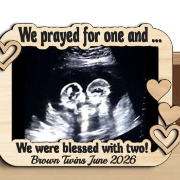 Intra απο ξύλο plywood 3mm-4mm πάχος – Ανακοίνωση Twin Babies Ultrasound Δίασταση  20x20 cm INTRAFABR-123098108 - Image 4