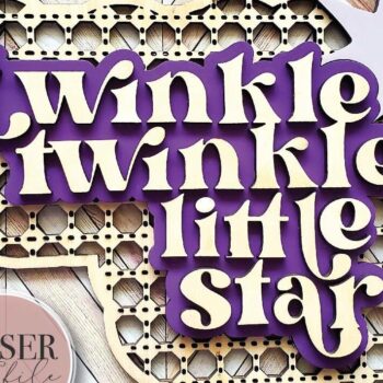 Intra απο ξύλο plywood 3mm-4mm πάχος – Twinkle Twinkle Litte Star Δίασταση  20x20 cm INTRAFABR-71541324 - Image 1