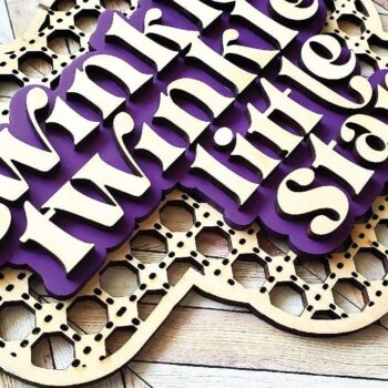 Intra απο ξύλο plywood 3mm-4mm πάχος – Twinkle Twinkle Litte Star Δίασταση  20x20 cm INTRAFABR-71541324 - Image 5