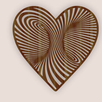 Intra απο ξύλο plywood 3mm-4mm πάχος – Twisted Heart Wall Art Optical Ilusion Δίασταση  40x30 cm INTRAFABR-119361640 - Image 1