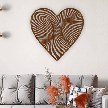 Intra απο ξύλο plywood 3mm-4mm πάχος – Twisted Heart Wall Art Optical Ilusion Δίασταση  40x30 cm INTRAFABR-119361640 - Image 2