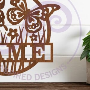 Intra απο ξύλο plywood 3mm-4mm πάχος – Πινακίδα ονόματος δύο πεταλούδων Cut Laser Δίασταση  20x20 cm INTRAFABR-87279991