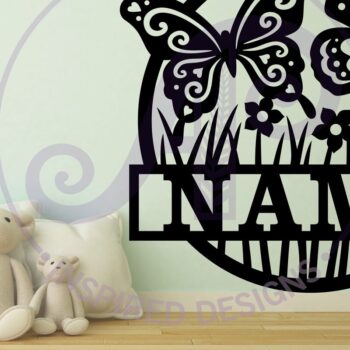 Intra απο ξύλο plywood 3mm-4mm πάχος – Πινακίδα ονόματος δύο πεταλούδων Cut Laser Δίασταση  20x20 cm INTRAFABR-87279991 - Image 2