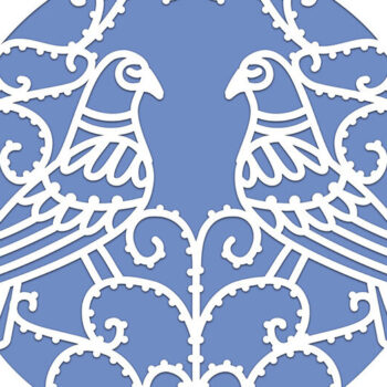 Intra απο ξύλο plywood 3mm-4mm πάχος – Δύο Doves Circle Card Δίασταση  20x20 cm INTRAFABR-58298382 - Image 1