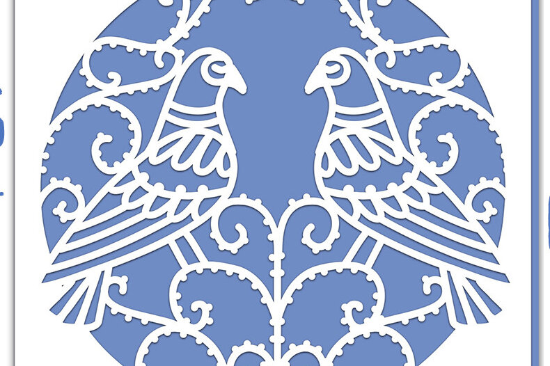 Intra απο ξύλο plywood 3mm-4mm πάχος – Δύο Doves Circle Card Δίασταση  20x20 cm INTRAFABR-58298382