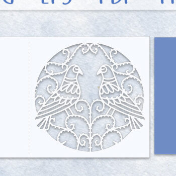 Intra απο ξύλο plywood 3mm-4mm πάχος – Δύο Doves Circle Card Δίασταση  20x20 cm INTRAFABR-58298382 - Image 2